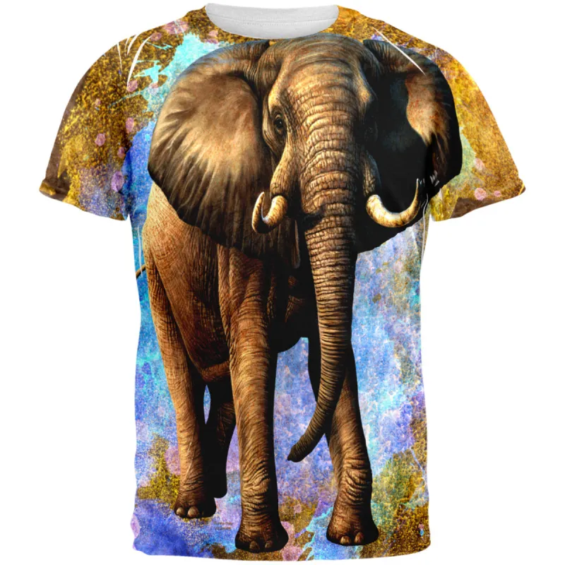 Elephant Distressed Splatter All Over Mens T Shirt sold by Old Glory