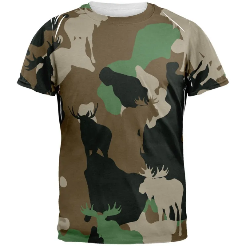 Moose Jungle Camo All Over Adult T-Shirt sold by Old Glory