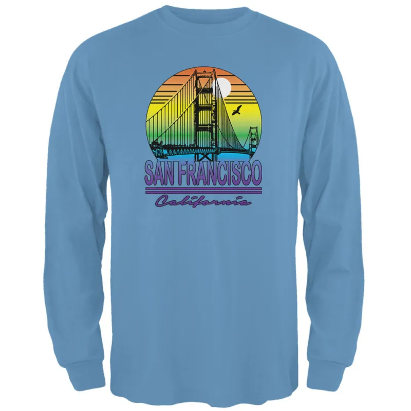 Bridge San Francisco California Rainbow Gradient Mens Long Sleeve T Shirt sold by Old Glory