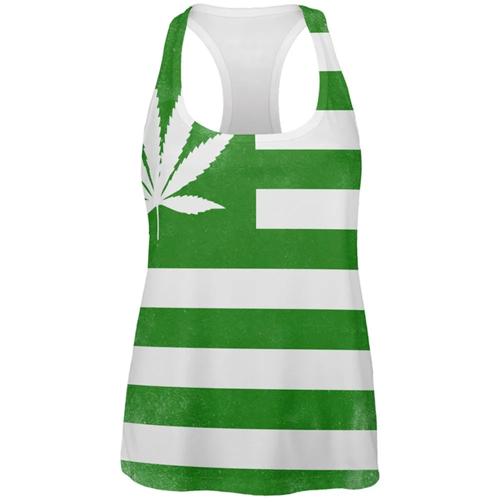 American High Pot Leaf Flag All Over Womens Work Out Tank Top sold by Old Glory