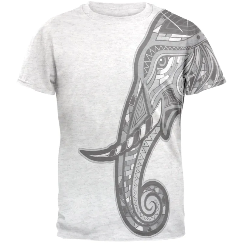 Tribal Mosaic Elephant Mens Soft V-Neck T Shirt sold by Old Glory