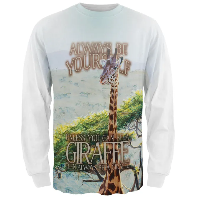 Always Be Yourself Unless Giraffe All Over Mens Long Sleeve T Shirt sold by Old Glory