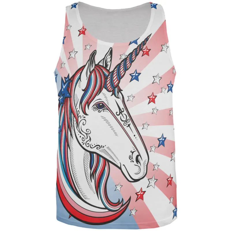 4th of July Freedom is Magical Unicorn All Over Mens Tank Top sold by Old Glory