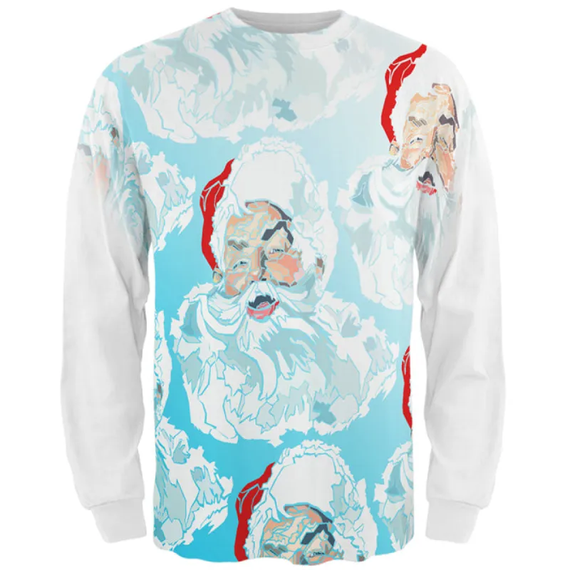 Christmas Classic Jolly Saint Nick Santa Claus All Over Mens Long Sleeve T Shirt sold by Old Glory