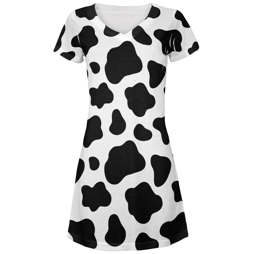 Cow Pattern Costume All Over Juniors V-Neck Dress sold by Old Glory