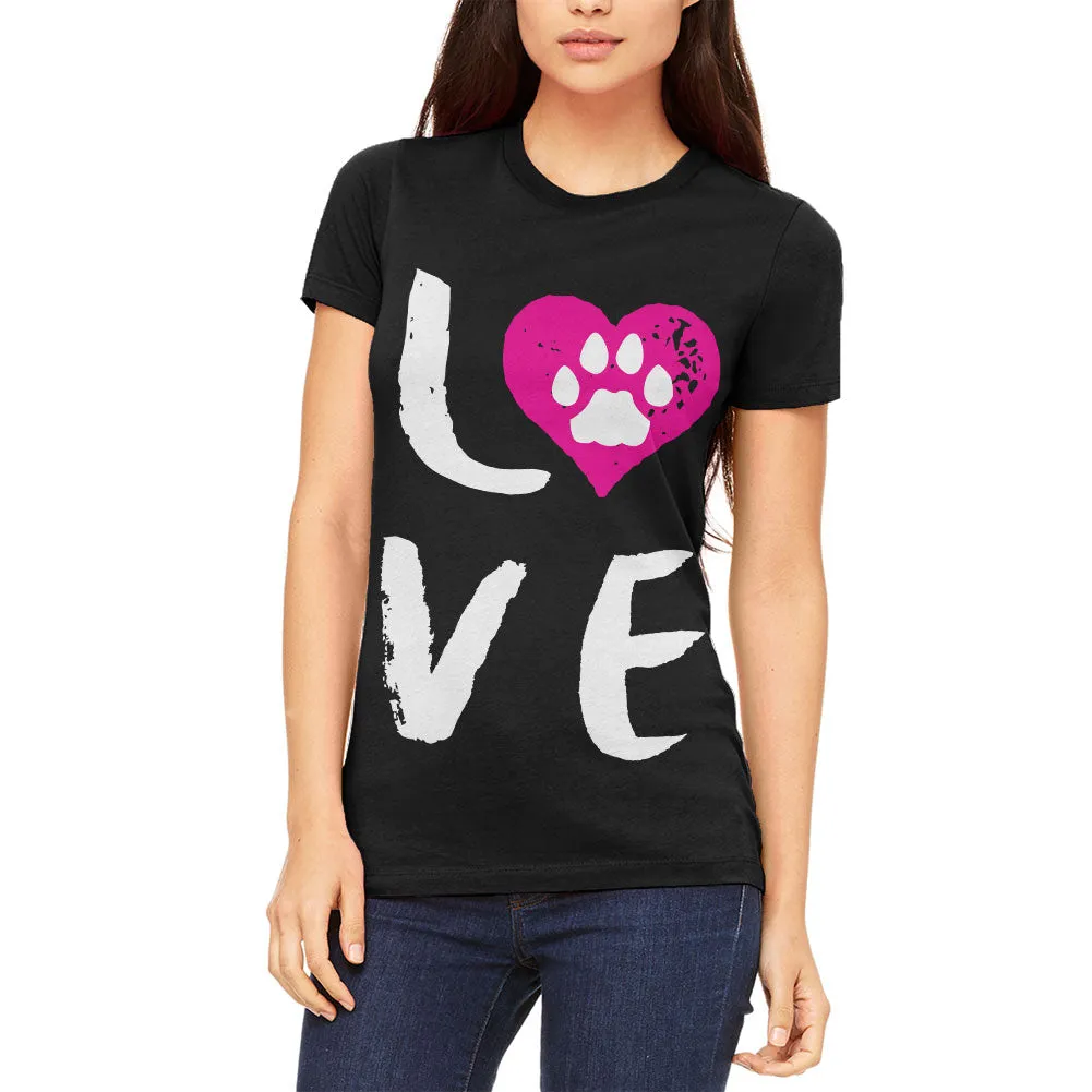 Heart LOVE Cat Dog Paw Juniors Soft T Shirt sold by Old Glory