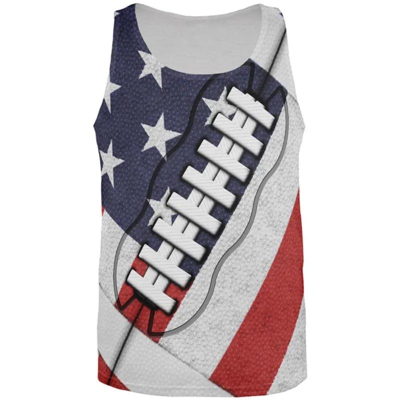 4th of July American Flag Patriot Football All Over Mens Tank Top sold by Old Glory