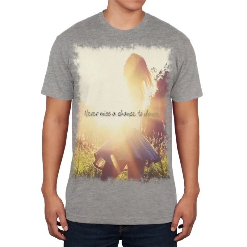 Never Miss a Chance to Dance Heather Grey Adult Soft T-Shirt sold by Old Glory
