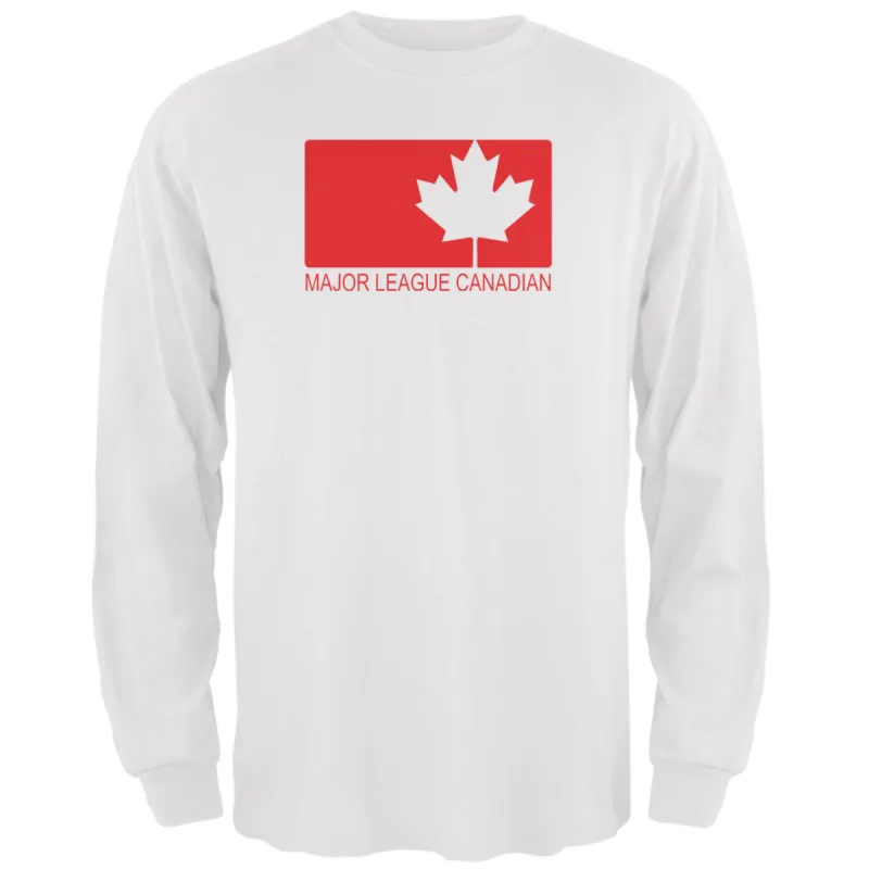 Major League Canadian White Adult Long Sleeve T Shirt sold by Old Glory