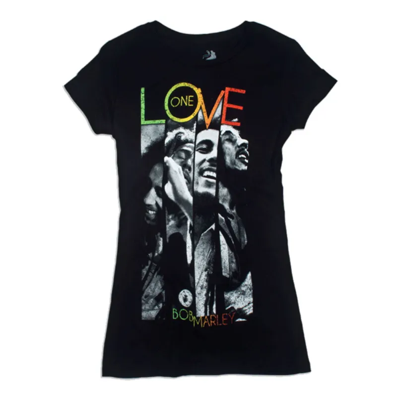 Bob Marley - One Love Stripes Juniors T Shirt sold by Old Glory