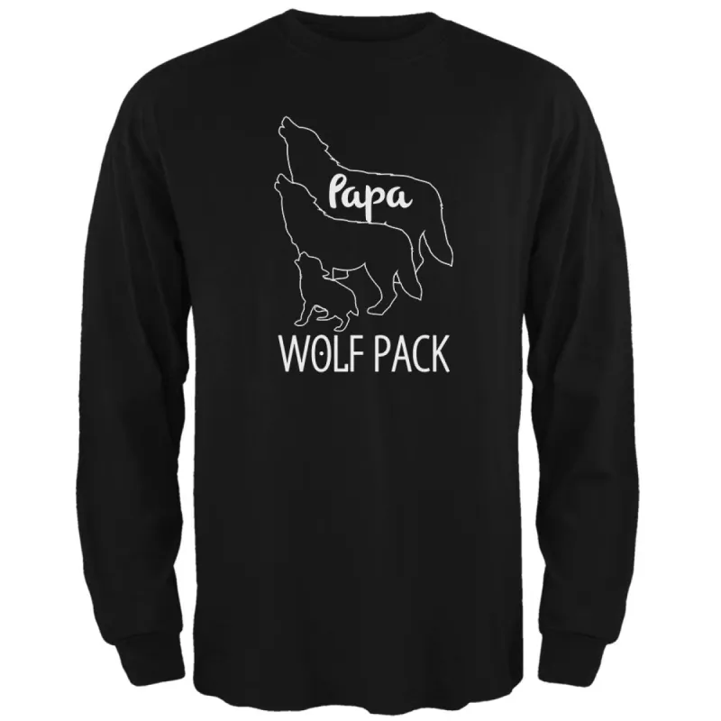 Wolf Pack Papa Dad Father Mens Long Sleeve T Shirt sold by Old Glory