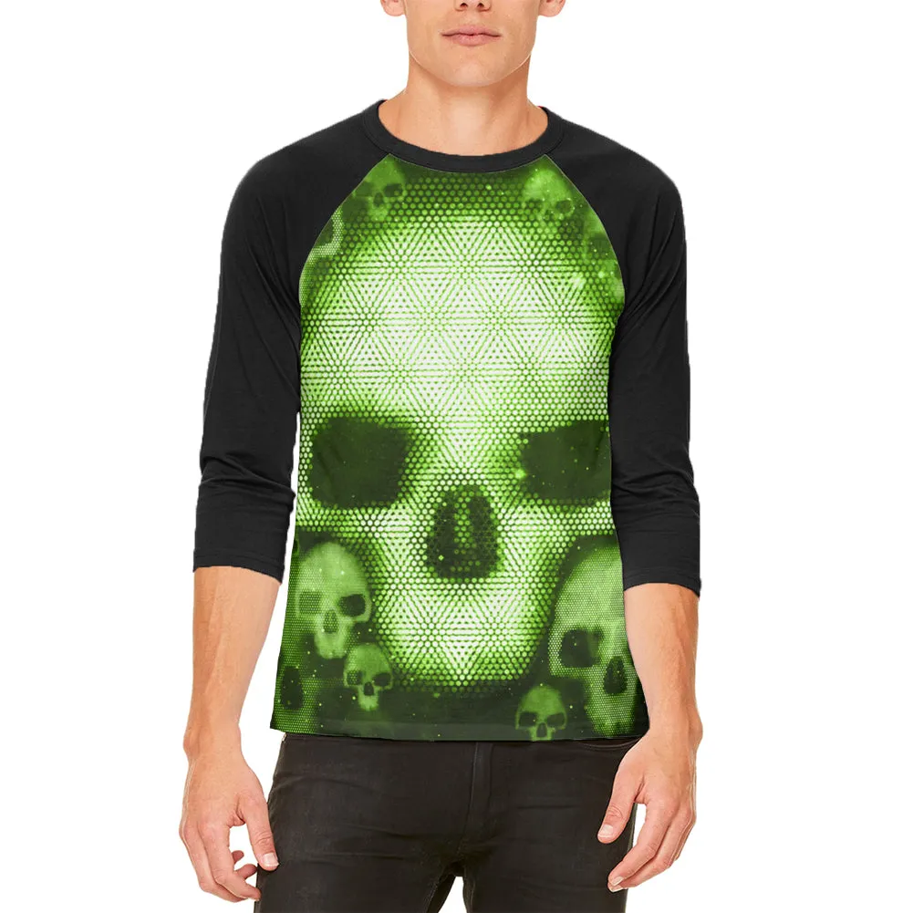 Halloween Cyber Space Alien Skull Mens Raglan T Shirt sold by Old Glory