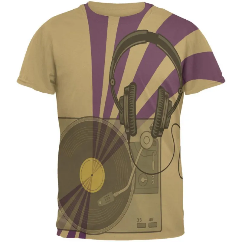 DJ Starter Kit All Over Tan Adult T-Shirt sold by Old Glory