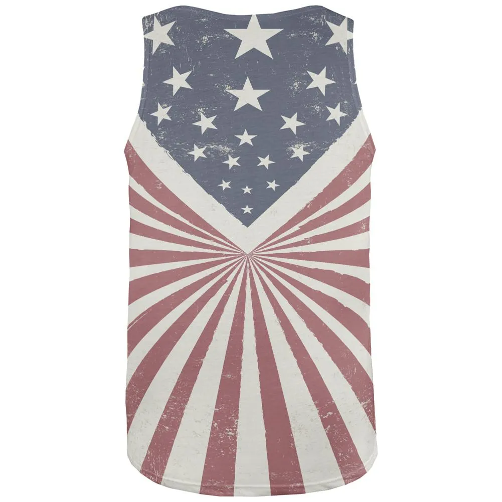 4th of July Born Free Distressed American Eagle All Over Mens Tank Top sold by Old Glory product image thumbnail 2