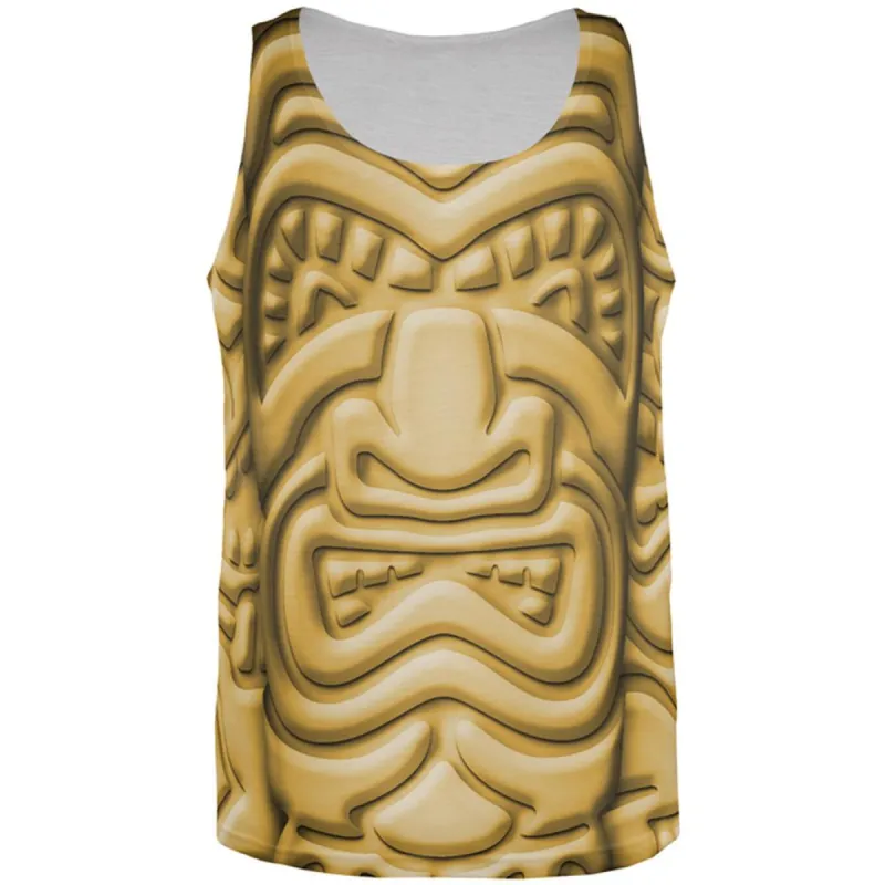 Tiki God Gold Face Luau All Over Mens Tank Top sold by Old Glory