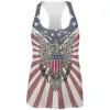 4th of July Born Free Distressed American Eagle All Over Womens Work Out Tank Top sold by Old Glory
