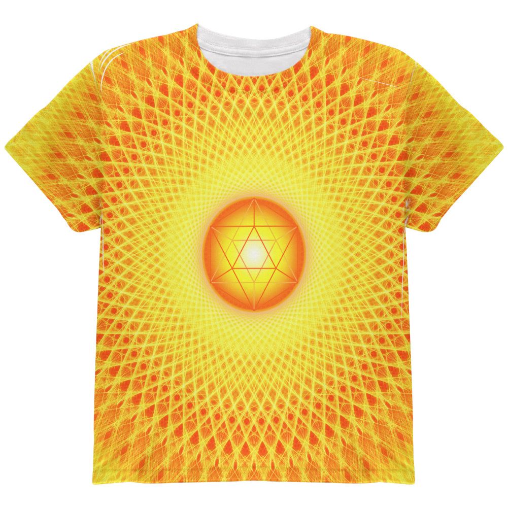 d20 Icosahedron Fire Mandala All Over Youth T Shirt sold by Old Glory
