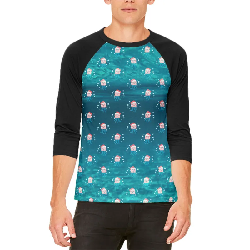 Christmas Caroling Jellyfish Pattern Mens Raglan T Shirt sold by Old Glory