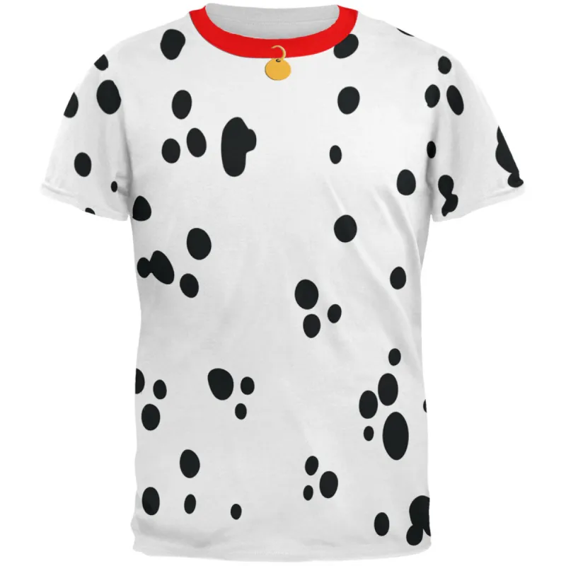 Dog Dalmatian Costume Red Collar All Over Adult T-Shirt sold by Old Glory
