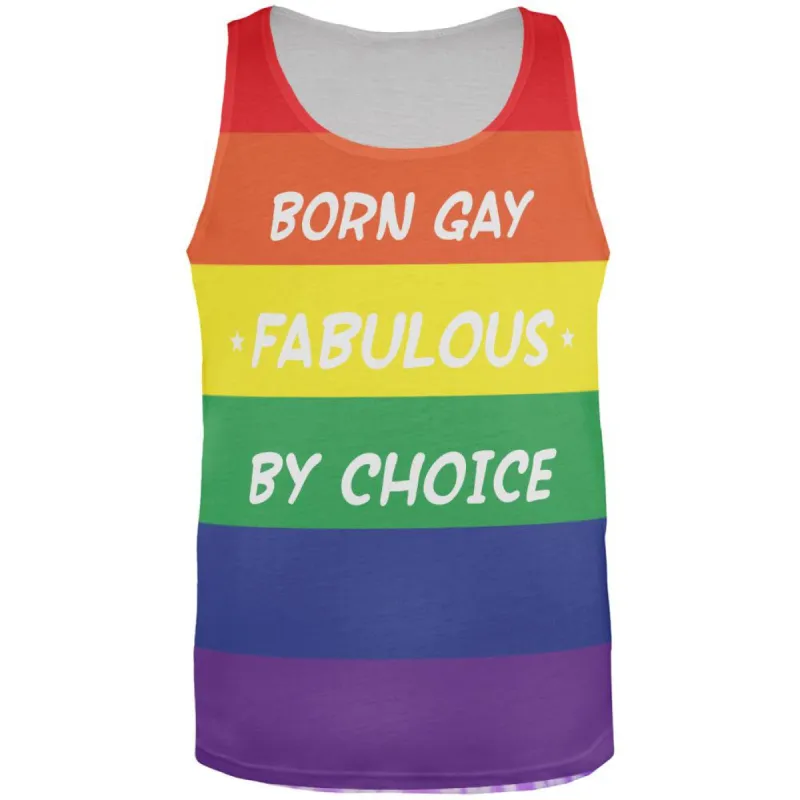 Gay Pride LGBT All Over Adult Tank Top sold by Old Glory