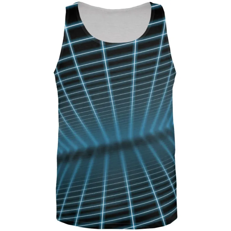 Blue Glowing Grid All Over Adult Tank Top sold by Old Glory
