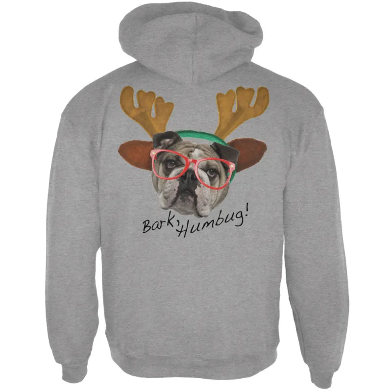 Christmas Bark Humbug Sport Grey Adult Hoodie made by Old Glory