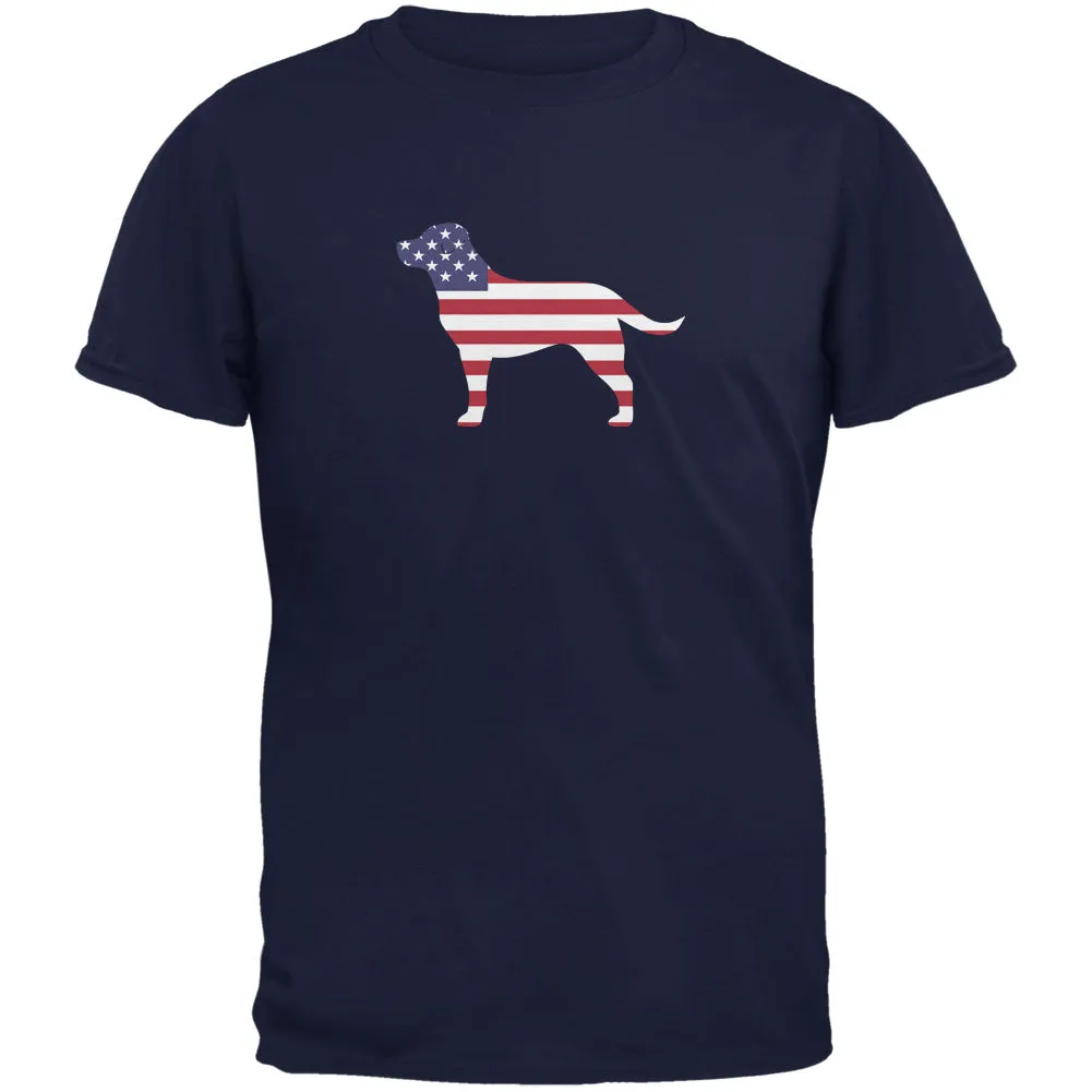 4th of July Patriotic Dog Labrador Retriever Navy Adult T-Shirt sold by Old Glory