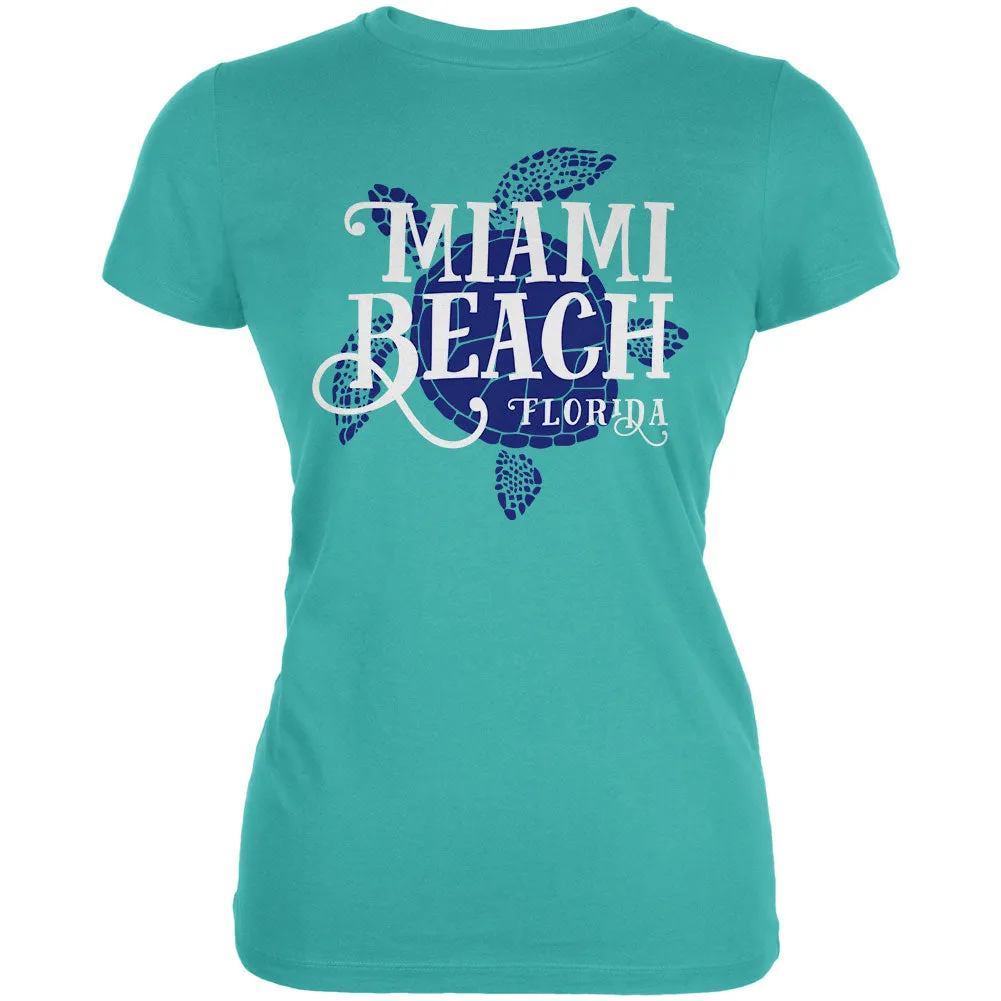 Summer Sun Sea Turtle Miami Beach Juniors Soft T Shirt sold by Old Glory