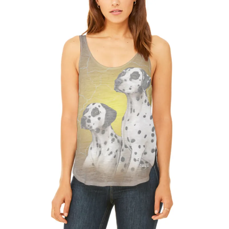 Dalmatians Live Forever Juniors Flowy Side Slit Tank Top sold by Old Glory