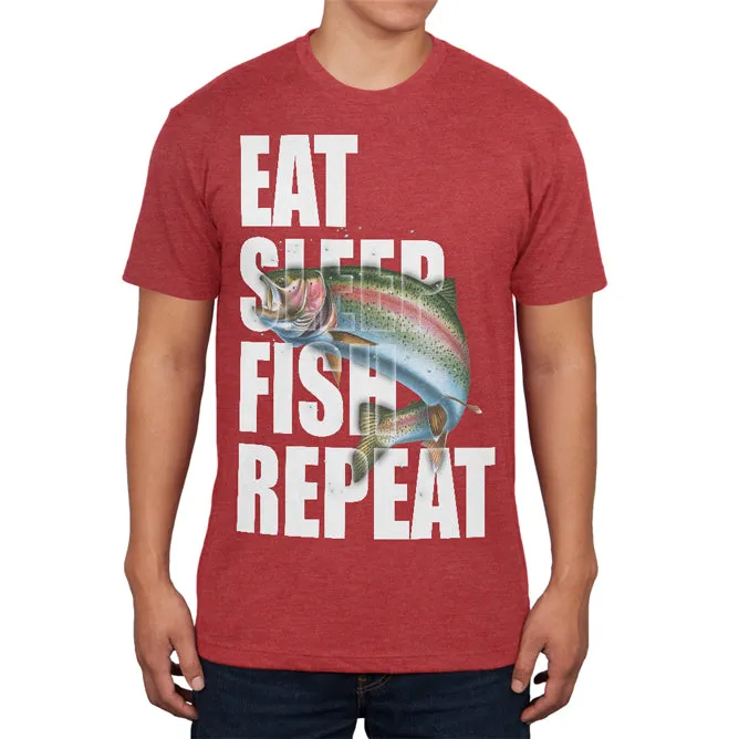 Eat Sleep Fish Repeat Rainbow Trout Mens Soft T Shirt sold by Old Glory product image thumbnail 4