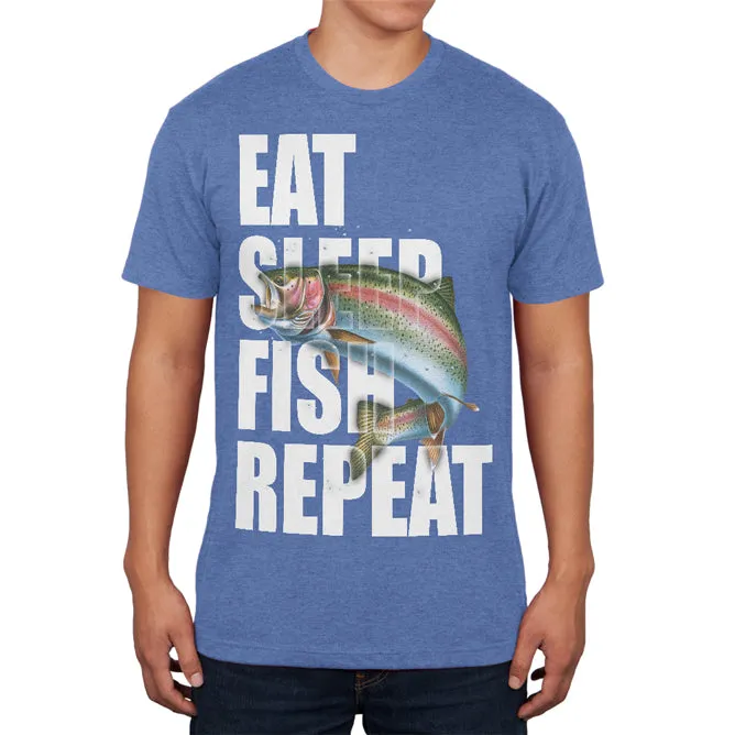 Eat Sleep Fish Repeat Rainbow Trout Mens Soft T Shirt sold by Old Glory product image thumbnail 2