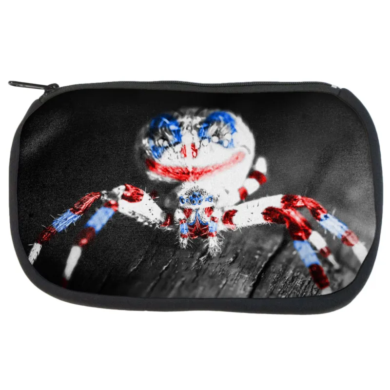Patriotic Killer Clown Spider Of Halloween Makeup Bag sold by Old Glory