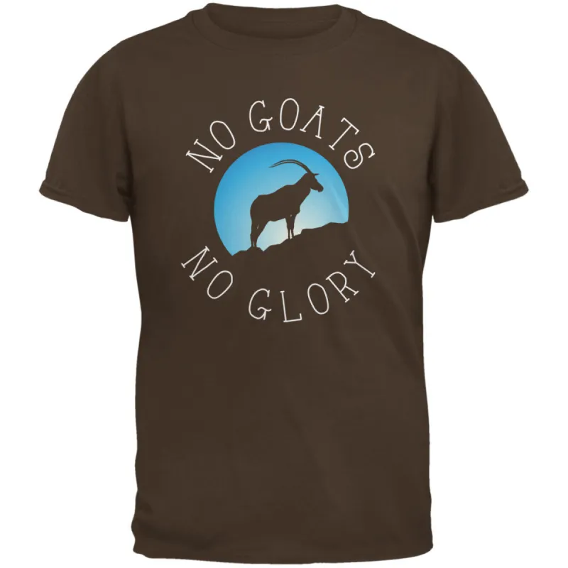 No Guts Goats No Glory Brown Adult T-Shirt sold by Old Glory