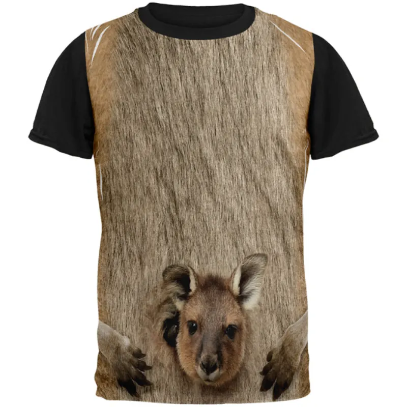 Halloween Kangaroo Costume All Over Mens Black Back T Shirt sold by Old Glory