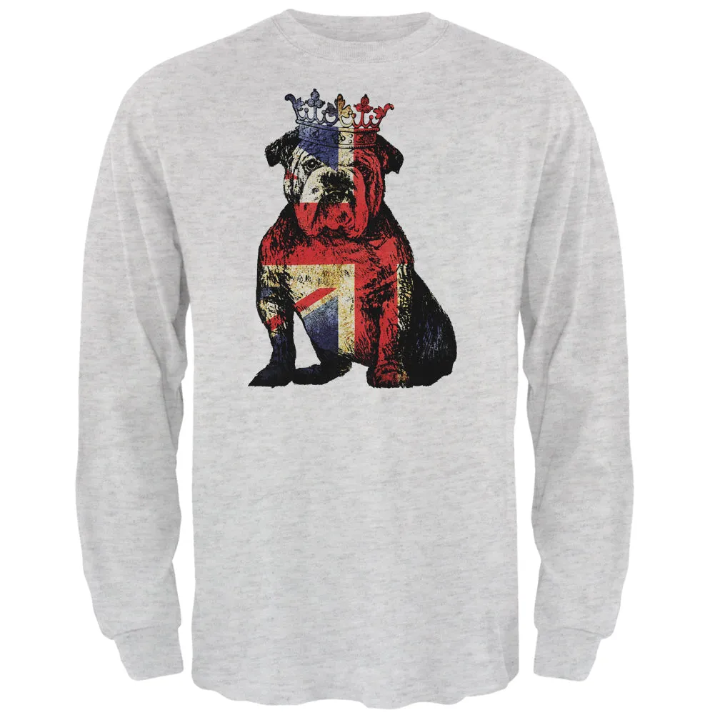 English British Bulldog Crown Grunge Flag Mens Long Sleeve T Shirt sold by Old Glory