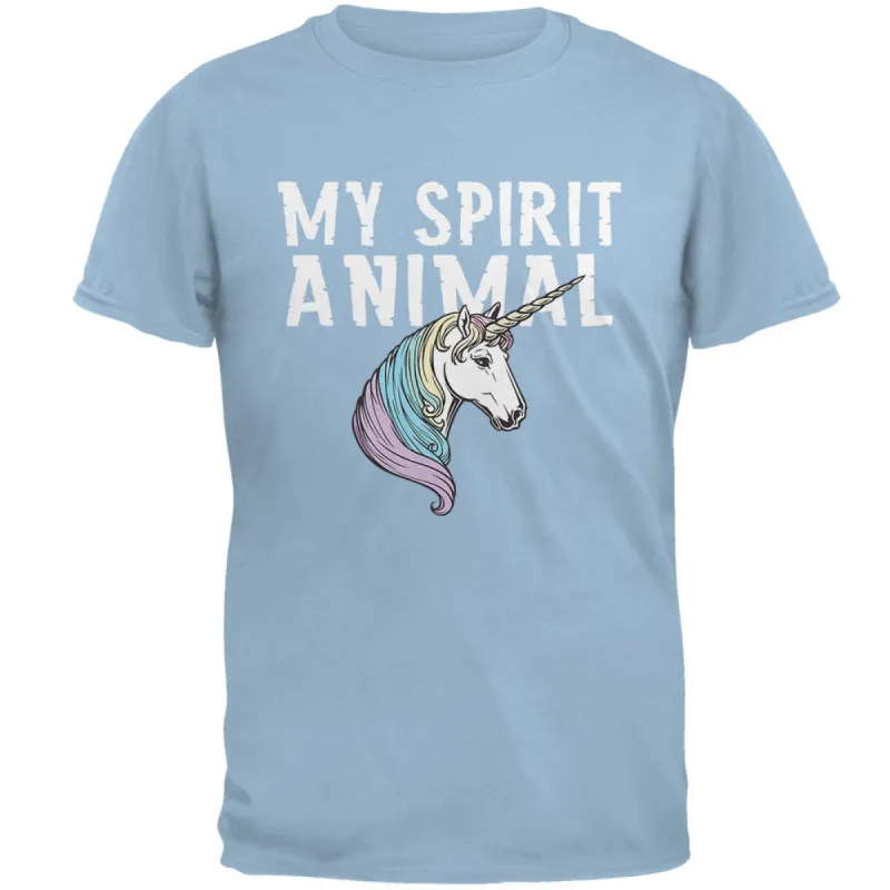 My Spirit Animal Unicorn Light Blue Adult T-Shirt sold by Old Glory