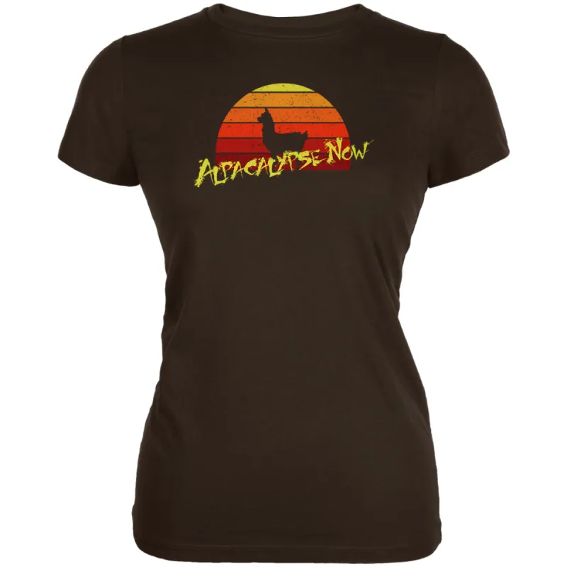 Alpacalypse Now Alpaca Parody Juniors Soft T Shirt sold by Old Glory