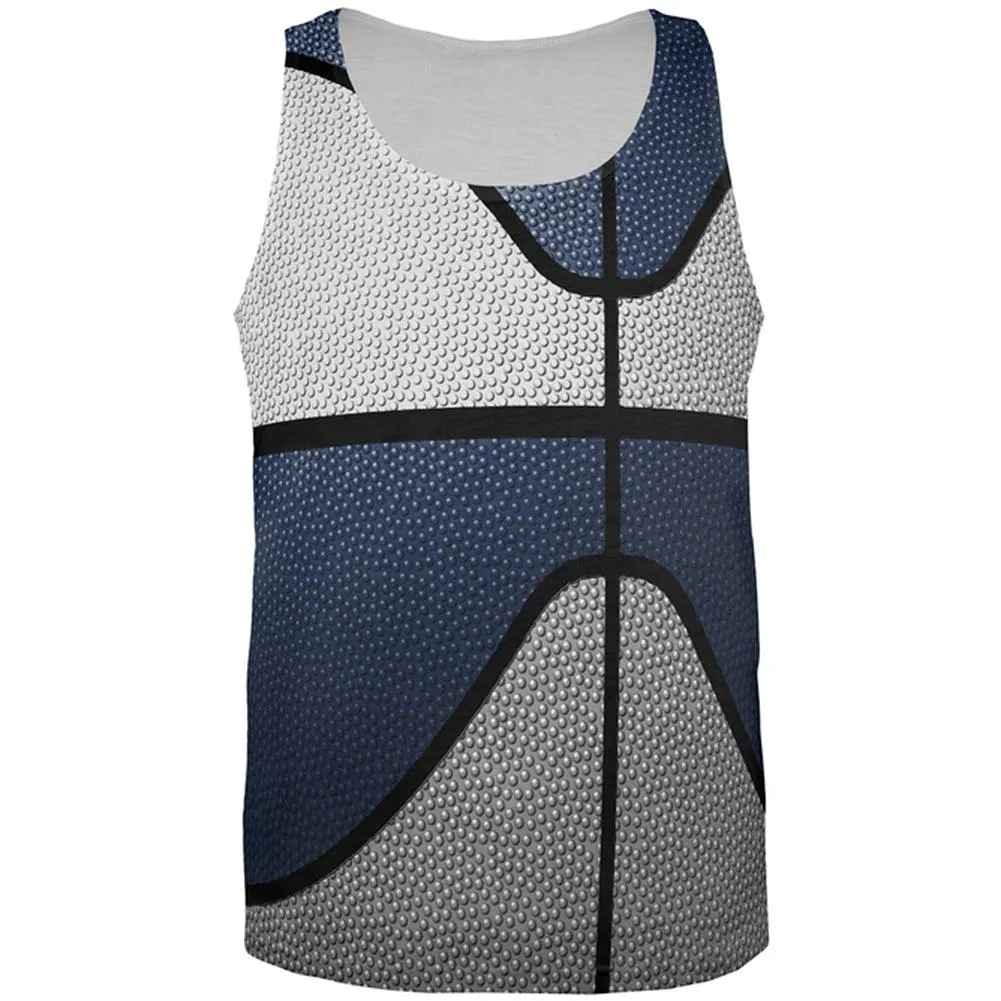 Championship Basketball White & Navy Blue All Over Mens Tank Top sold by Old Glory