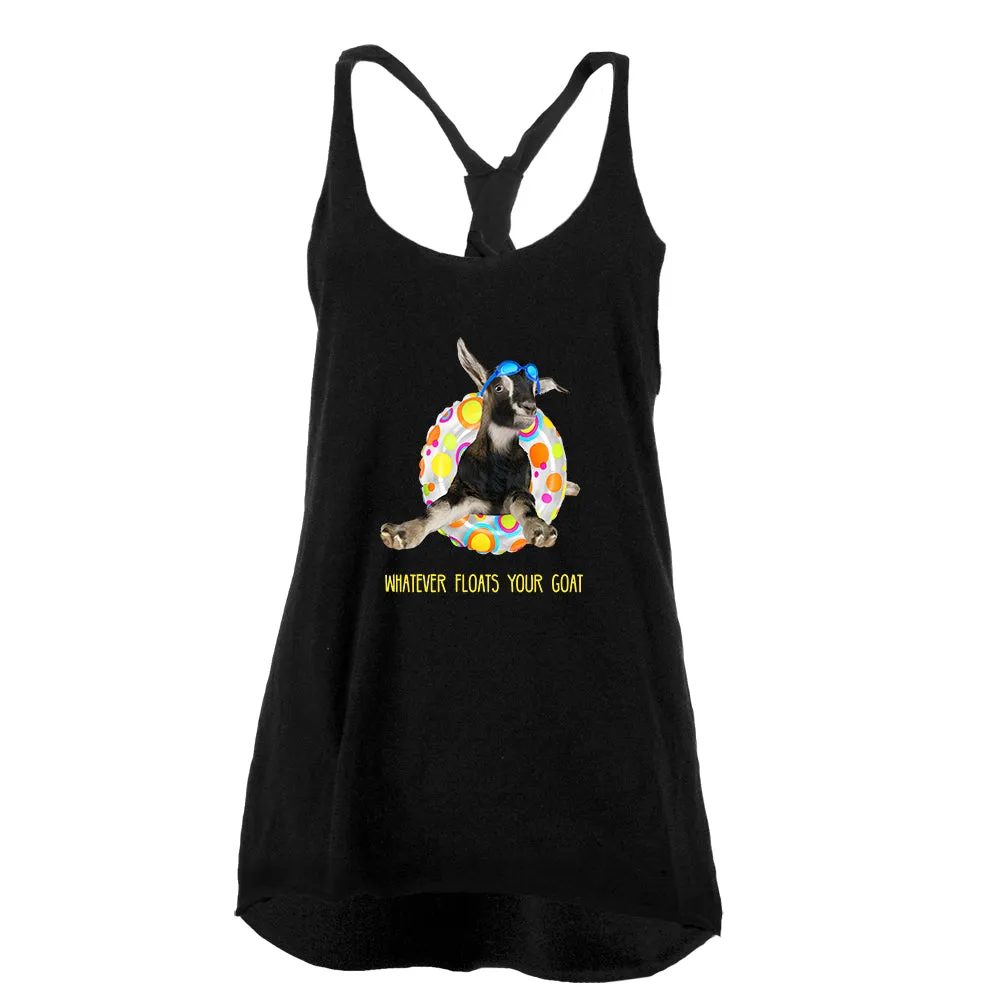 Whatever Floats your Goat Boat Juniors Twist Tank Top sold by Old Glory