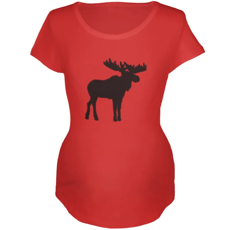 Moose Faux Stitched Maternity Soft T Shirt sold by Old Glory
