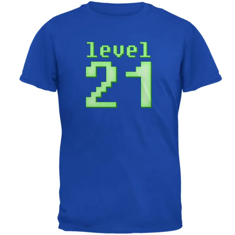 Gamer Milestone Birthday Level 21 Mens Soft T Shirt sold by Old Glory