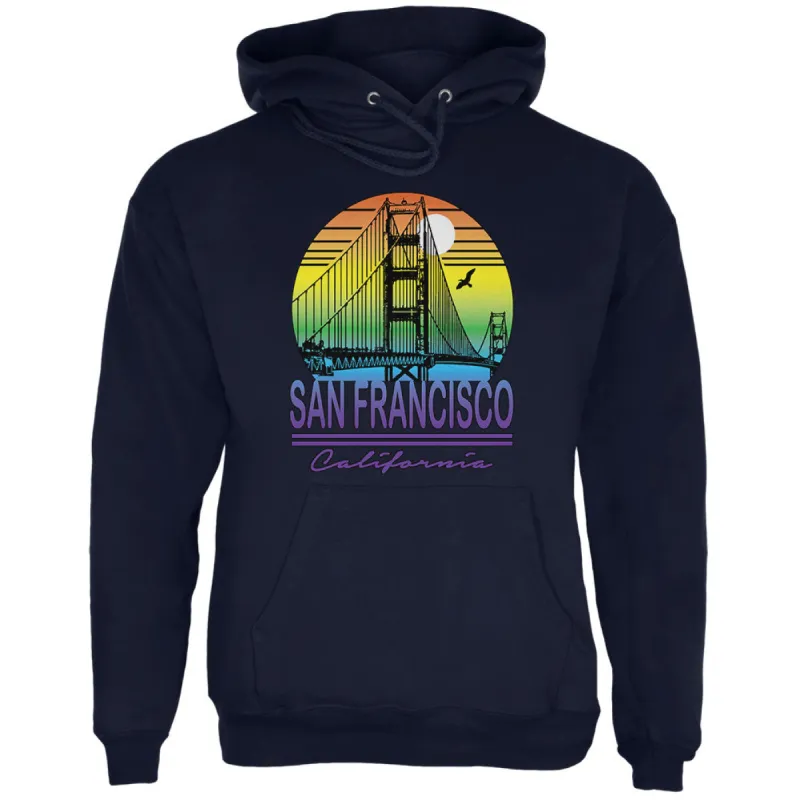 Bridge San Francisco California Rainbow Gradient Mens Hoodie sold by Old Glory
