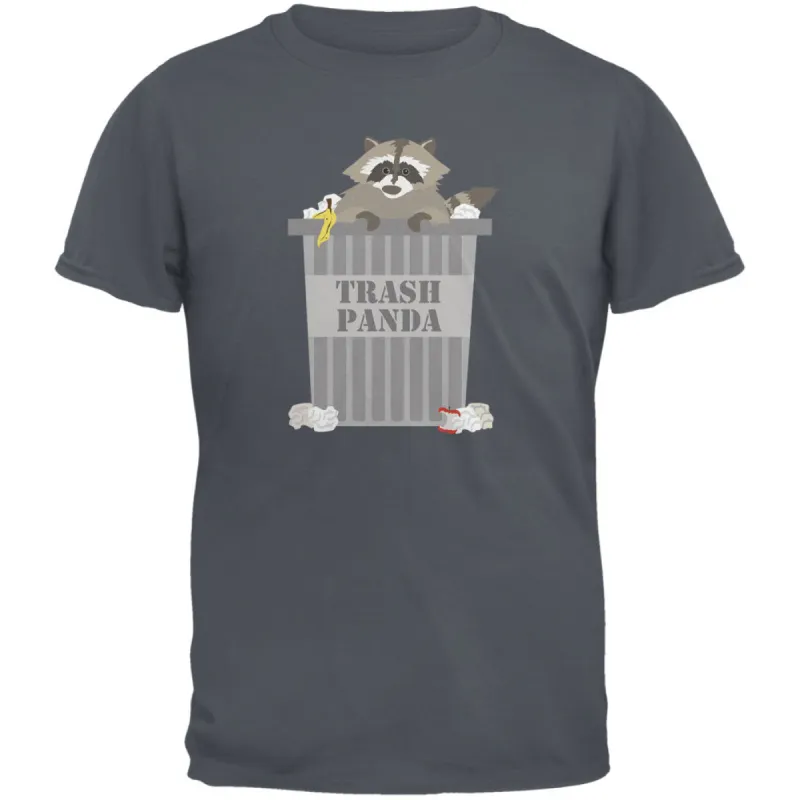 Trash Panda Raccoon Charcoal Grey Adult T-Shirt sold by Old Glory