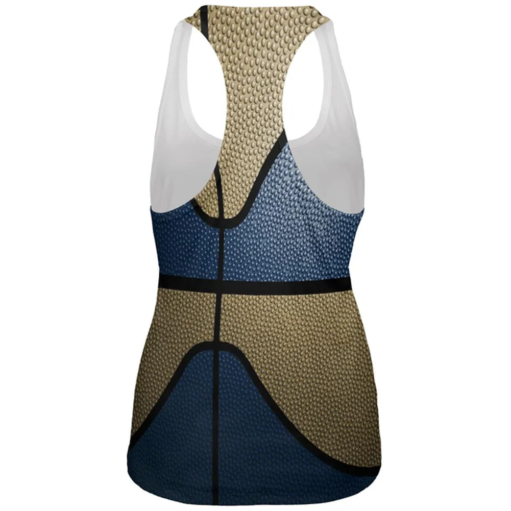 Championship Basketball Dark Blue and Gold All Over Womens Work Out Tank Top sold by Old Glory product image thumbnail 2