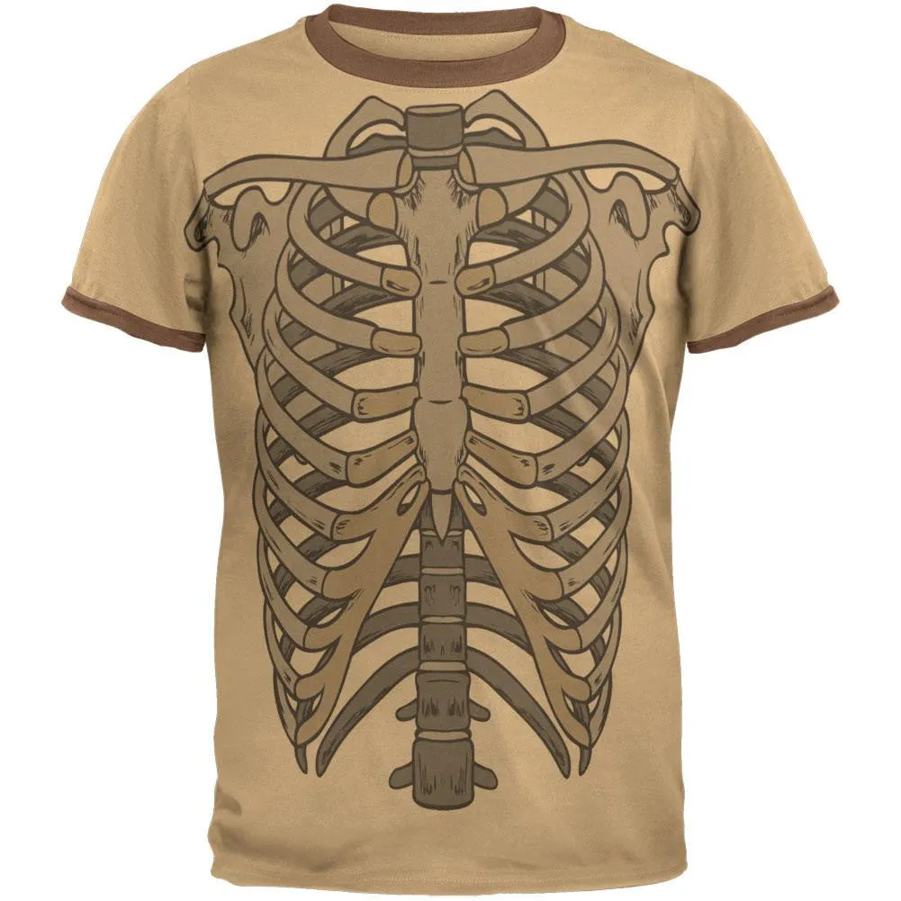 Rib Cage All Over Tan Adult T-Shirt sold by Old Glory