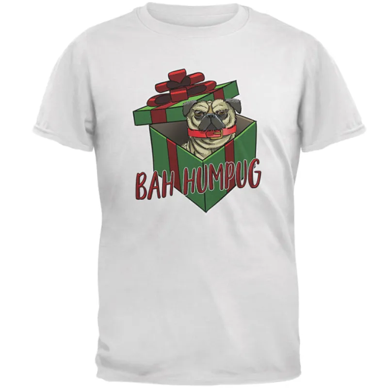 Christmas Bah Humpug Grumpy Scrooge Pug Gift Mens T Shirt sold by Old Glory