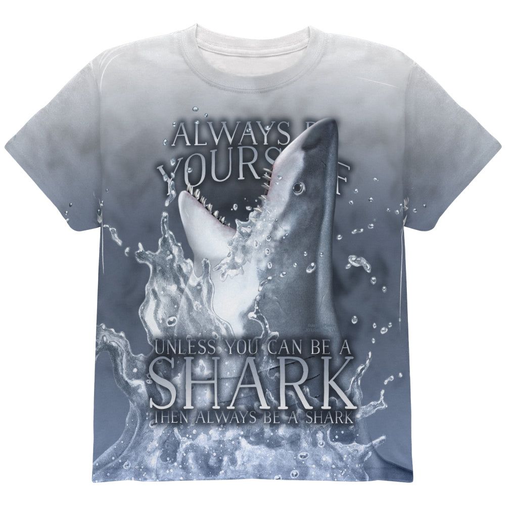 Always Be Yourself Unless Great White Shark All Over Youth T Shirt sold by Old Glory