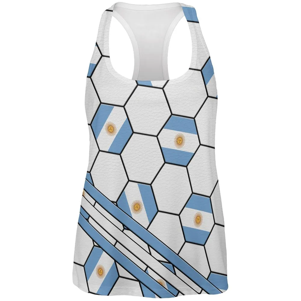 World Cup Argentina Soccer Ball All Over Womens Work Out Tank Top sold by Old Glory