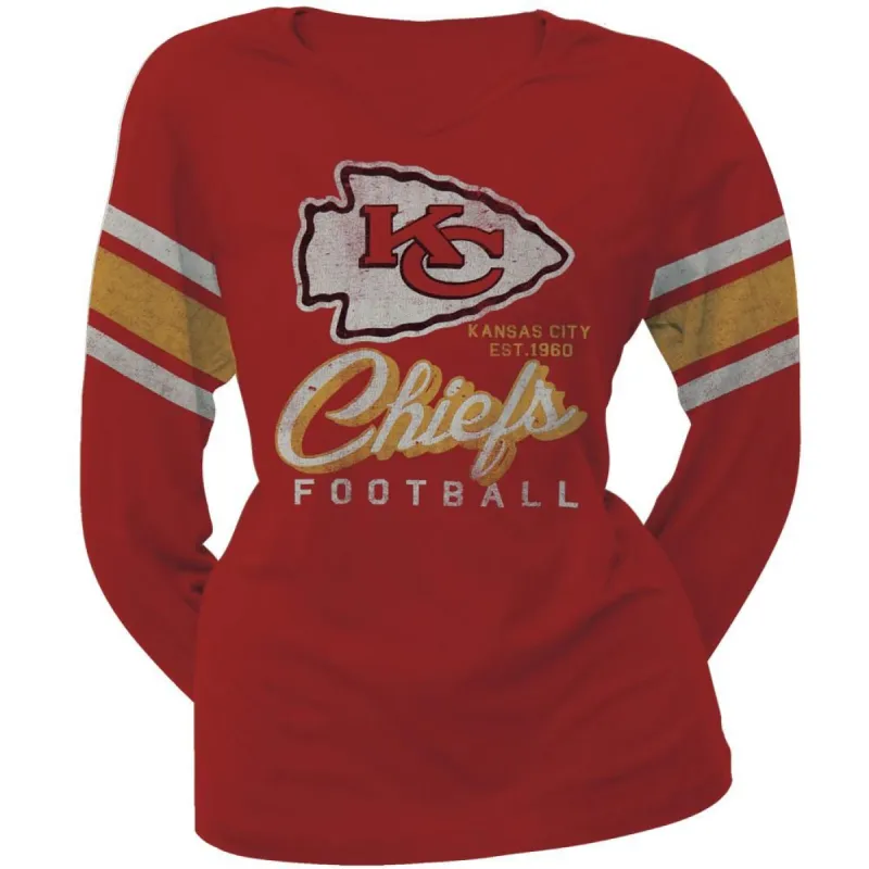 Kansas City Chiefs - Homerun Premium Juniors Long Sleeve T-Shirt sold by Old Glory