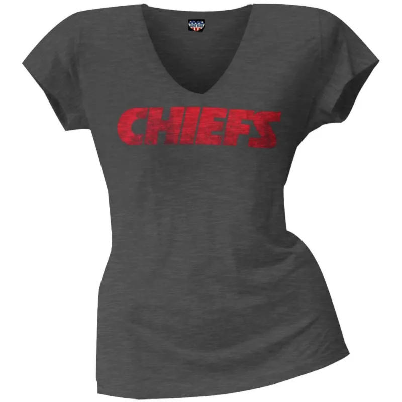 Kansas City Chiefs - Scrum Logo V-Neck T-Shirt sold by Old Glory